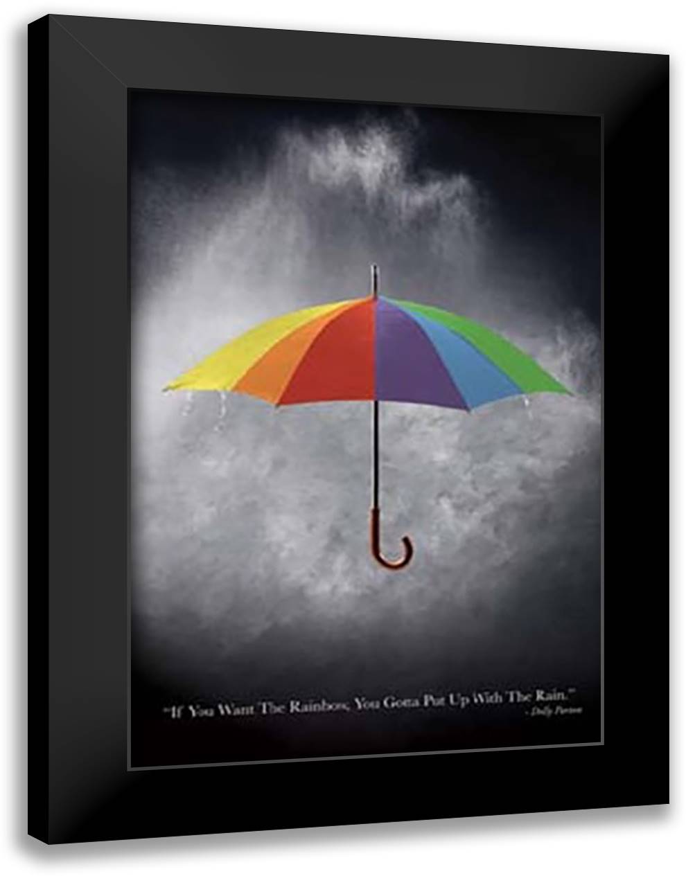 If You Want the Rainbow 28x40 Black Modern Wood Framed Art Print Poster