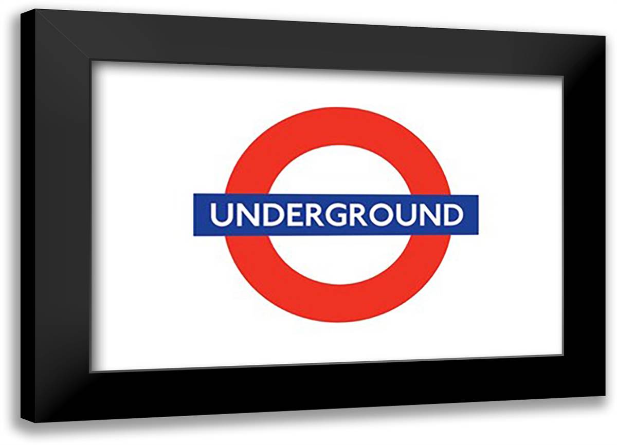 London Underground 40x28 Black Modern Wood Framed Art Print Poster