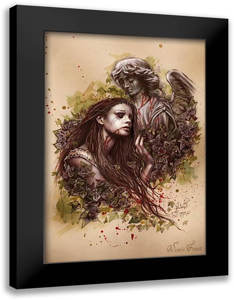 El Amor 28x40 Black Modern Wood Framed Art Print Poster by Frances, Victoria