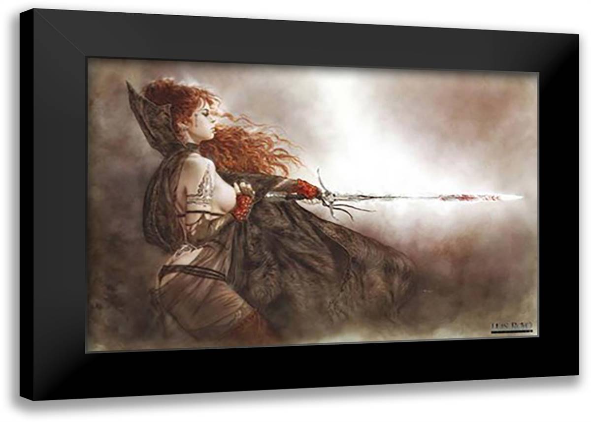 Red Sonja 40x28 Black Modern Wood Framed Art Print Poster by Royo, Luis