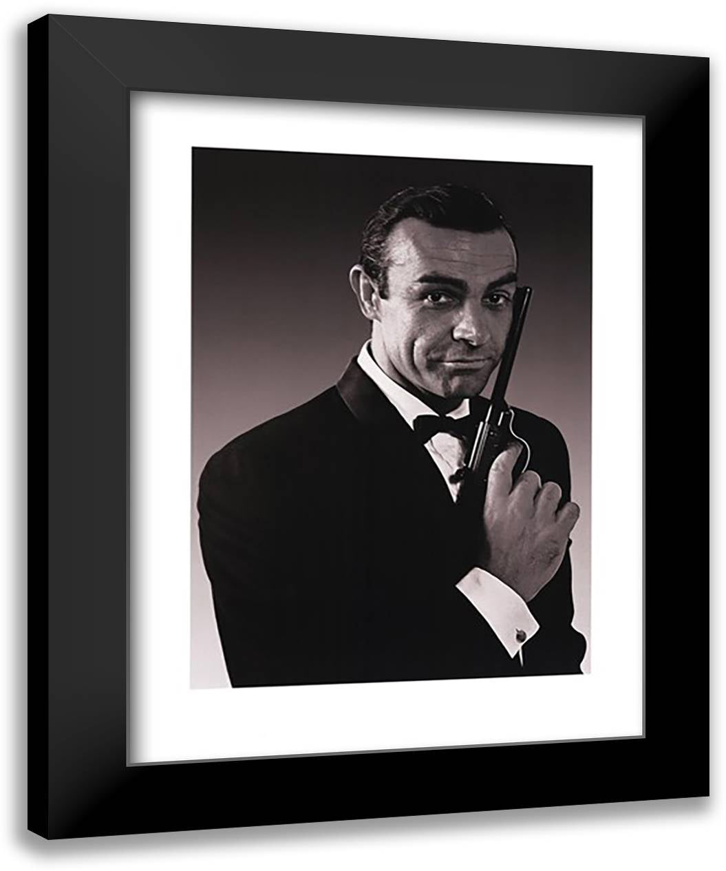 James Bond - Connery - Tuxedo 28x39 Black Modern Wood Framed Art Print Poster