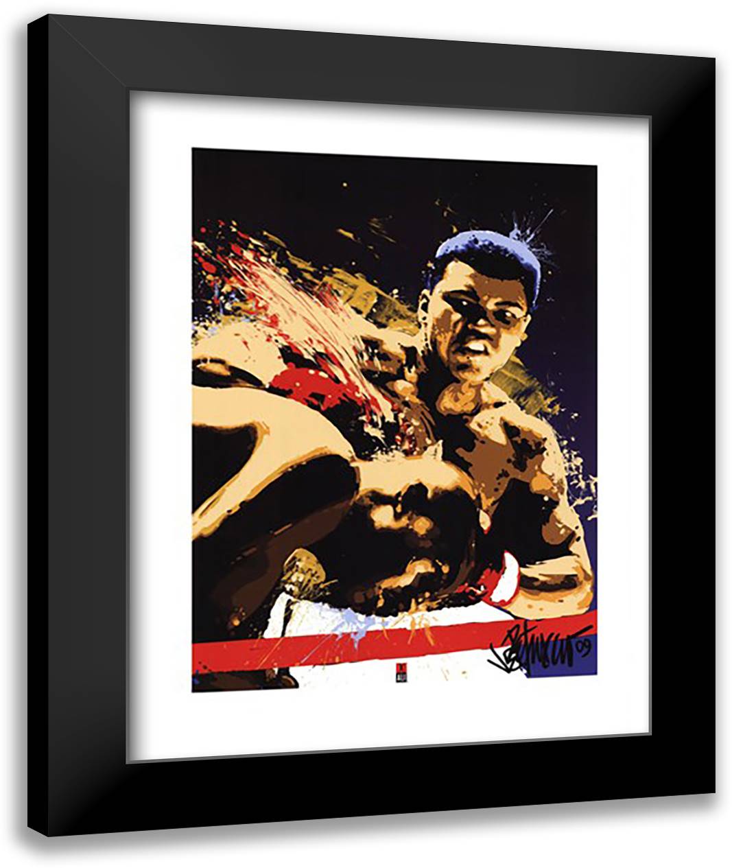 Muhammad Ali (Sting) 28x40 Black Modern Wood Framed Art Print Poster by Petruccio, Joe