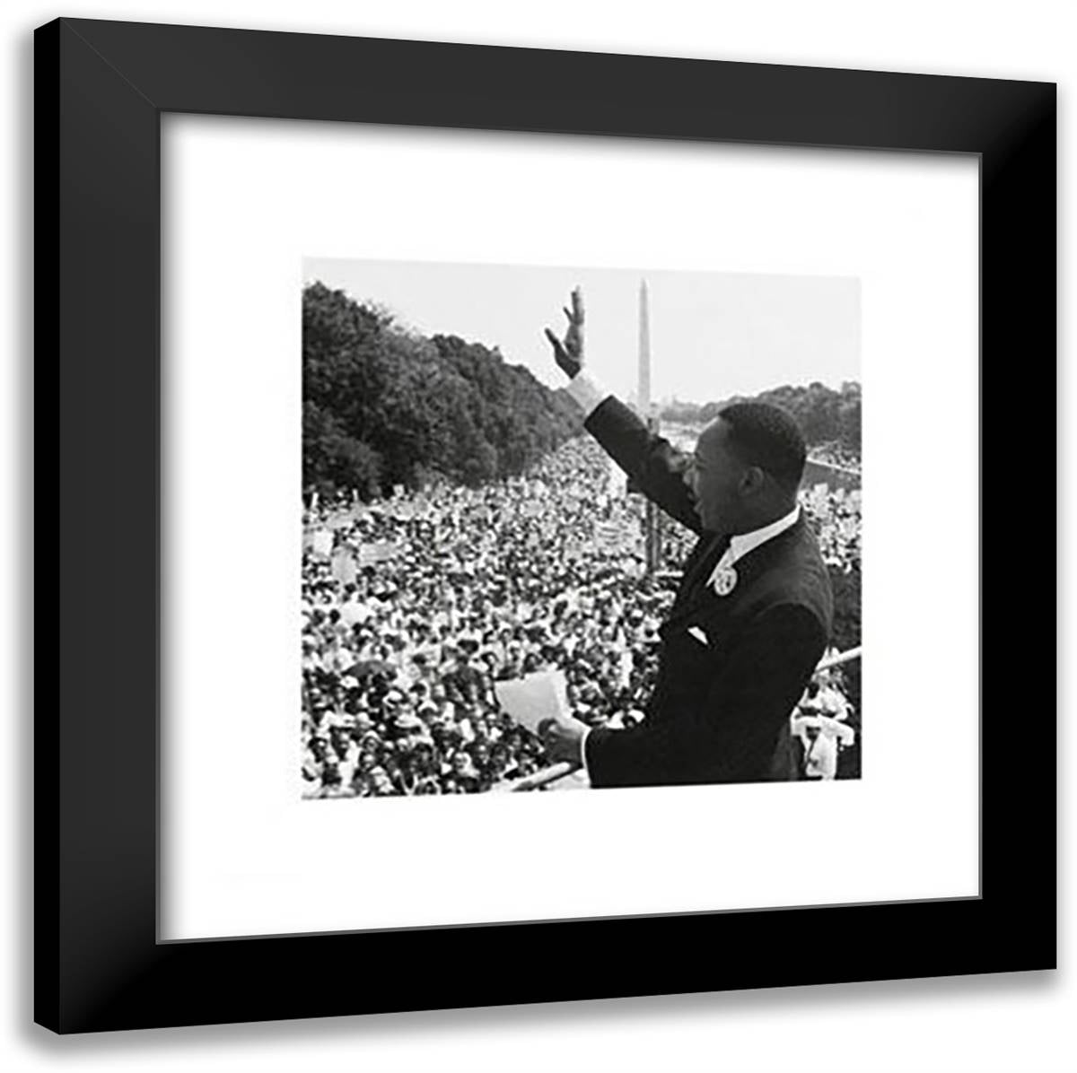 Martin Luther King Jr 20x20 Black Modern Wood Framed Art Print Poster