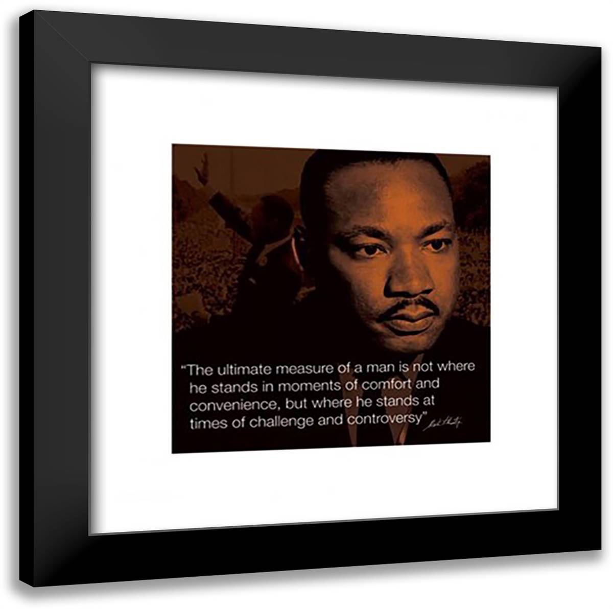 Martin Luther King Jr - Quote 20x20 Black Modern Wood Framed Art Print Poster