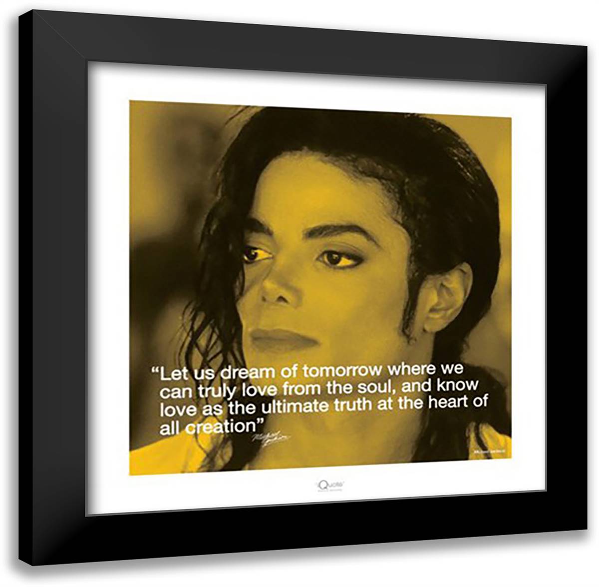 Michael Jackson - Dream - iQuote 20x20 Black Modern Wood Framed Art Print Poster