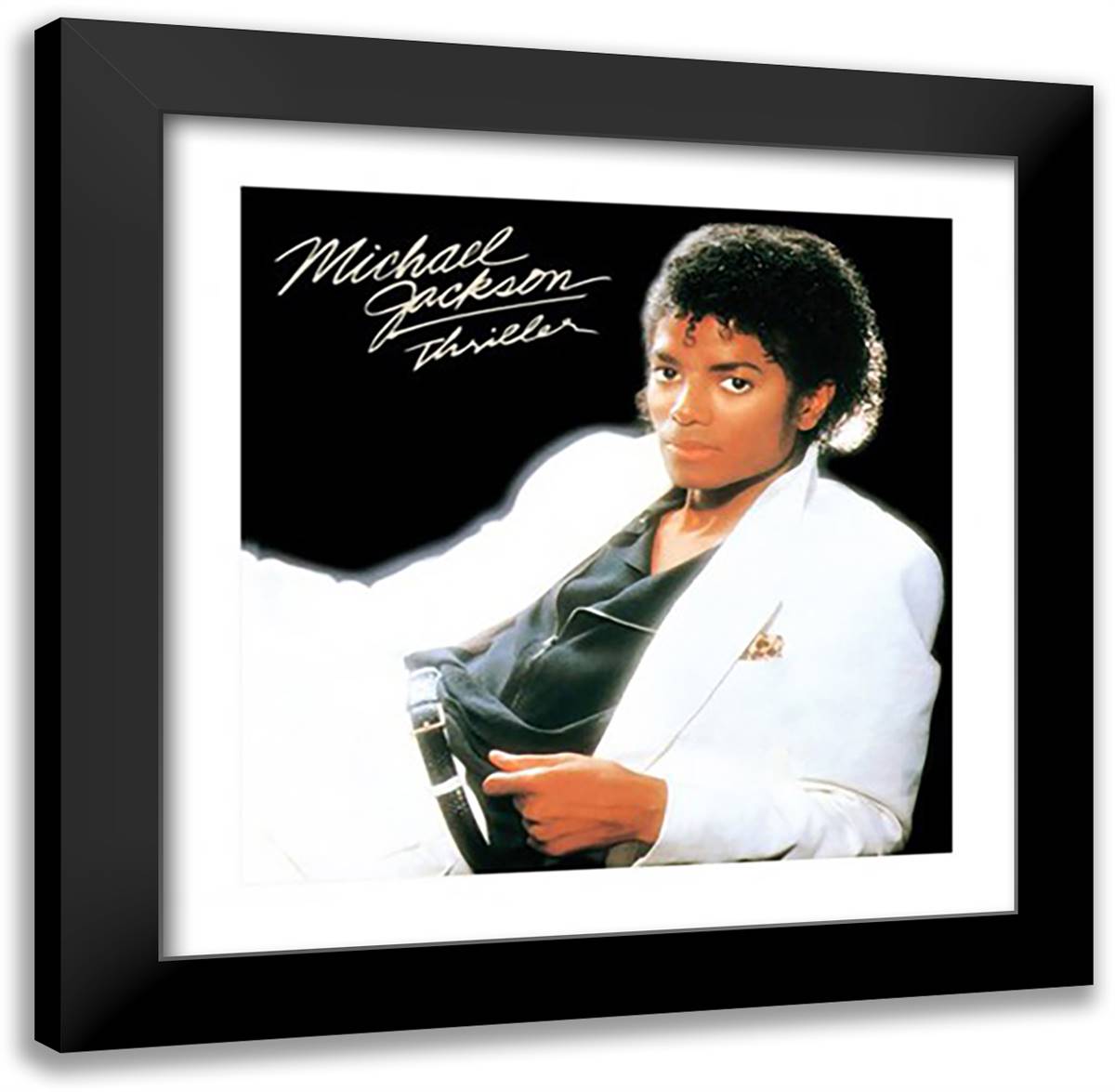 Michael Jackson - Thriller 20x20 Black Modern Wood Framed Art Print Poster