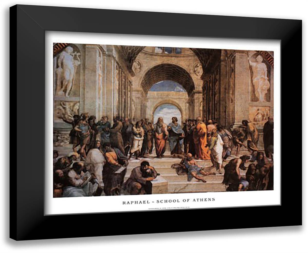 The School of Athens, c.1511 18x15 Black Modern Wood Framed Art Print Poster by Raphael