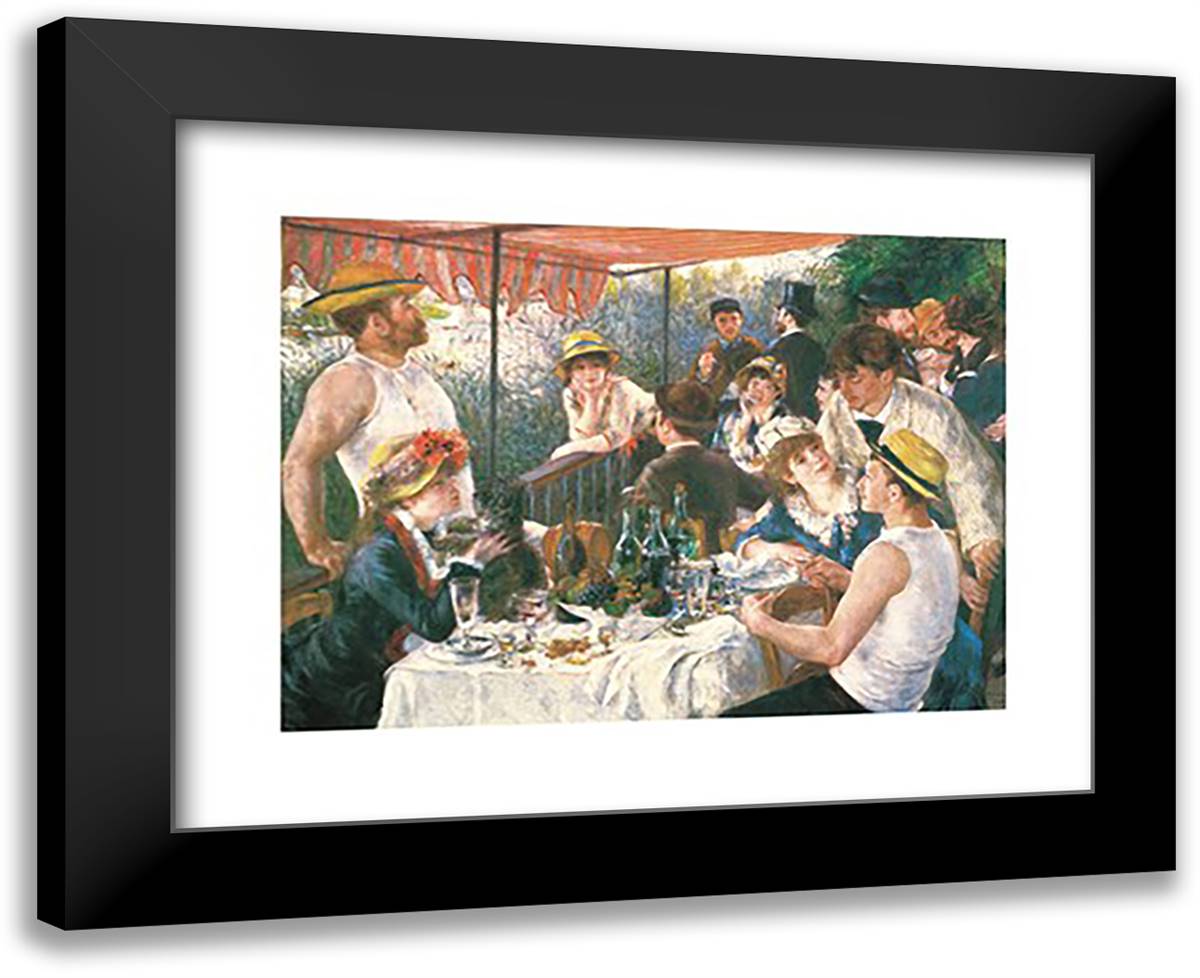 Luncheon Of Boating Party 18x15 Black Modern Wood Framed Art Print Poster by Renoir, Pierre-Auguste