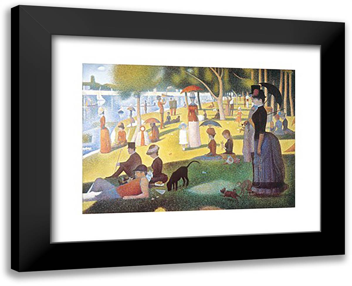 Sunday Afternoon on the Island of La Grande Jatte, c.1886 18x15 Black Modern Wood Framed Art Print Poster by Seurat, Georges