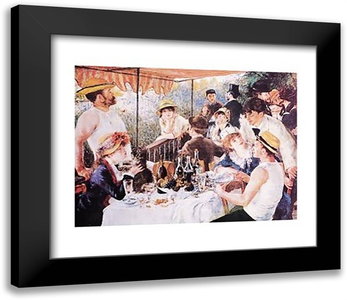 Luncheon of Boating Party 32x26 Black Modern Wood Framed Art Print Poster by Renoir, Pierre-Auguste