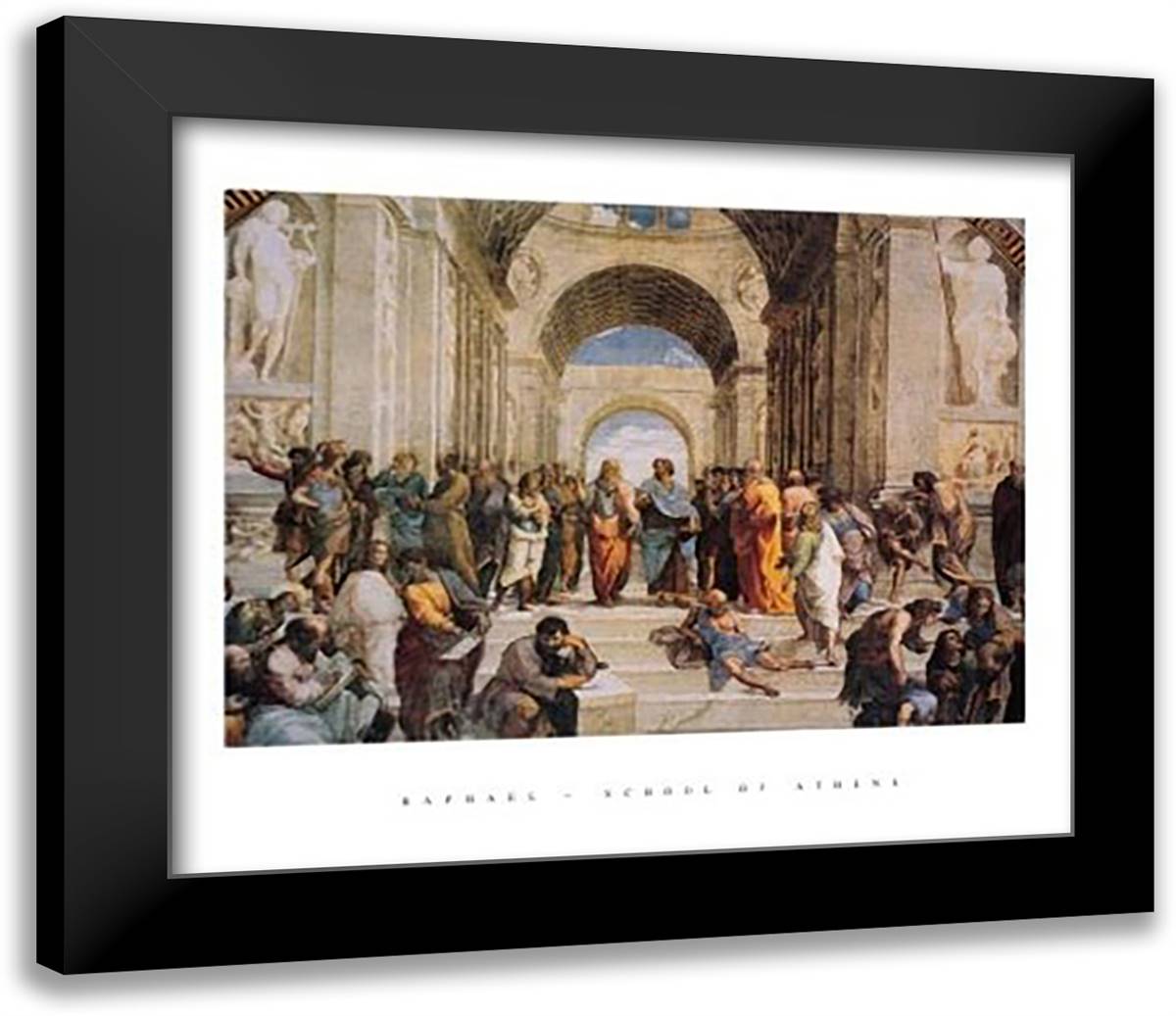 The School of Athens, c.1511 32x26 Black Modern Wood Framed Art Print Poster by Raphael