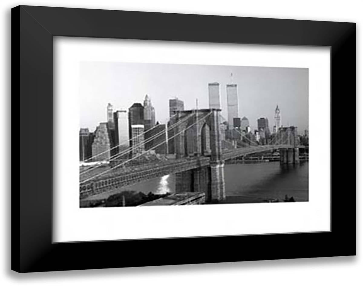 Manhattan morning 36x28 Black Modern Wood Framed Art Print Poster