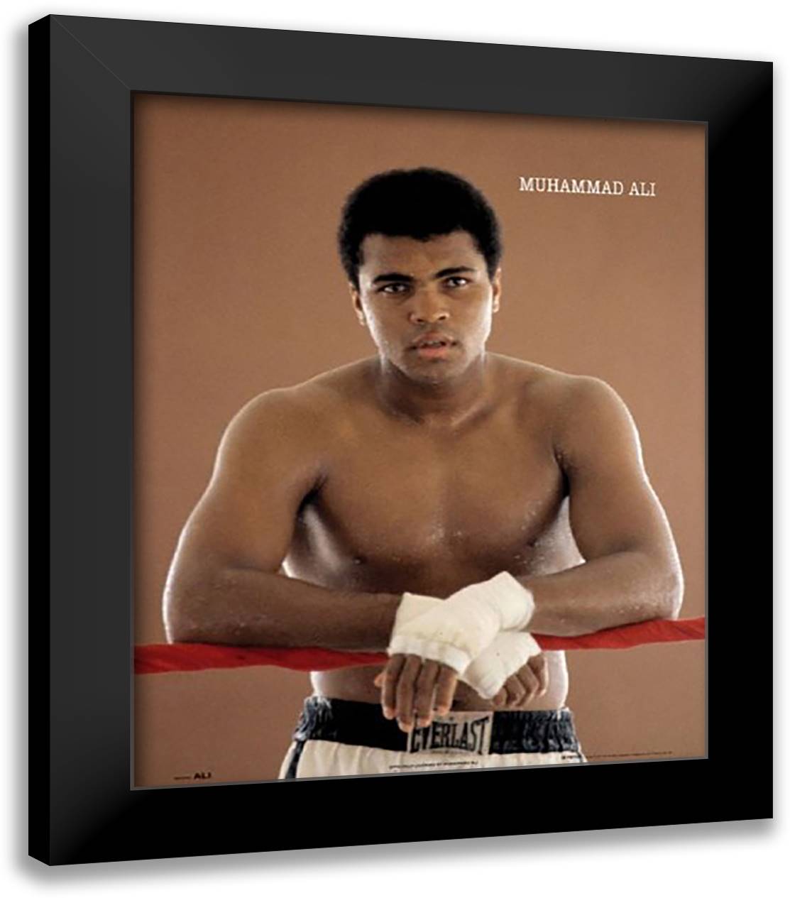 Muhammad Ali - Ropes 28x40 Black Modern Wood Framed Art Print Poster