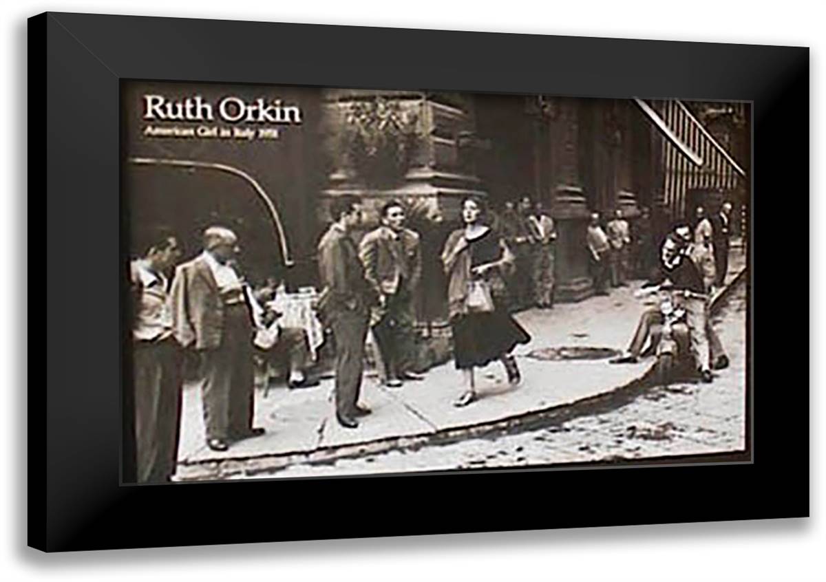 American Girl In Italy 40x28 Black Modern Wood Framed Art Print Poster by Orkin, Ruth