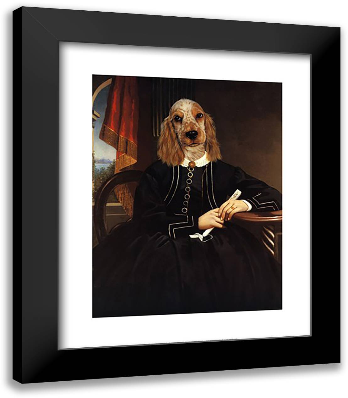 Ancestral Canine IV 16x19 Black Modern Wood Framed Art Print Poster by Poncelet, Thierry