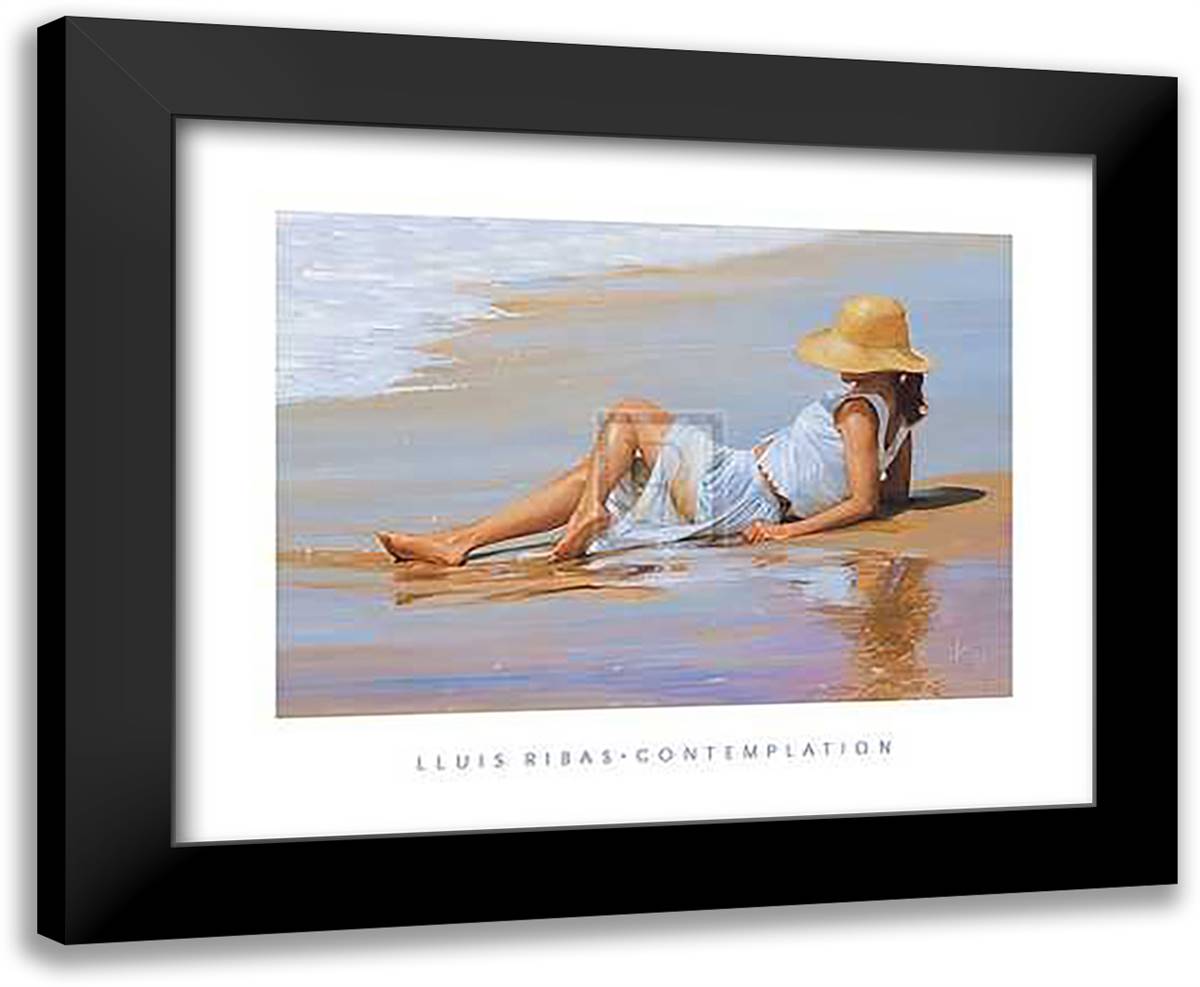 Contemplation 24x20 Black Modern Wood Framed Art Print Poster by Ribas, Lluis