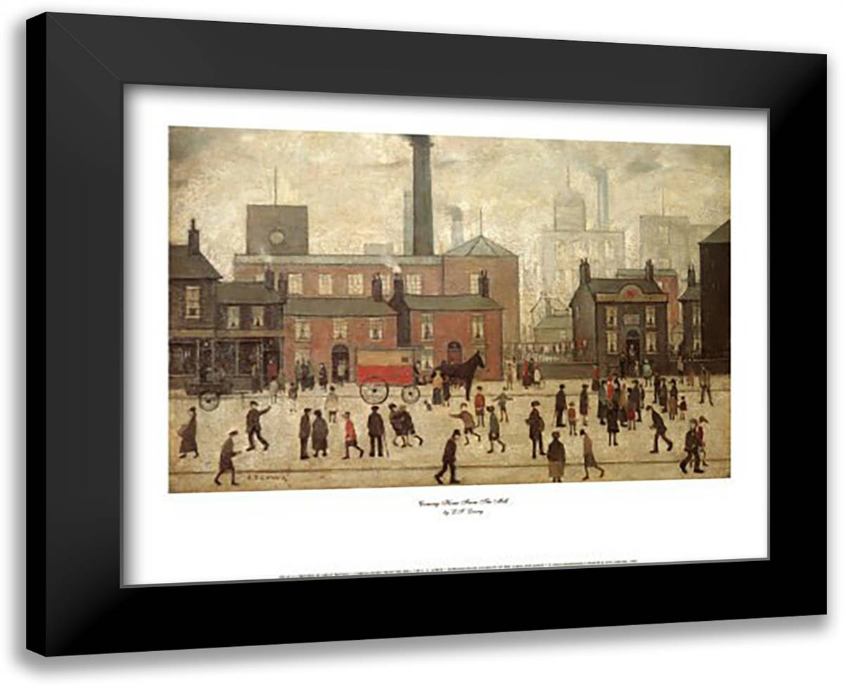 Waiting for the Shops to Open 18x15 Black Modern Wood Framed Art Print Poster by Lowry, Lawrence Stephen