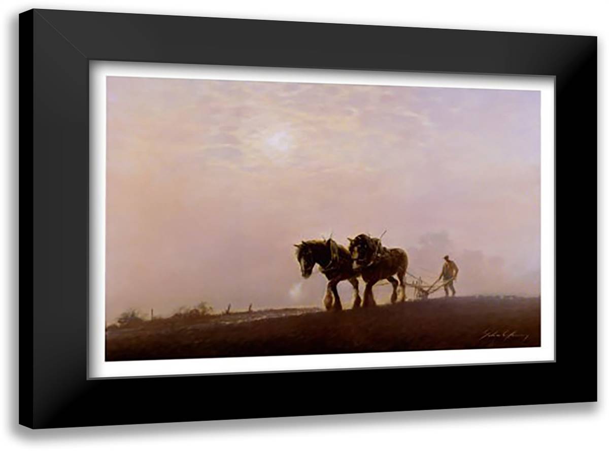 Breath of Toil 40x28 Black Modern Wood Framed Art Print Poster by Young, John