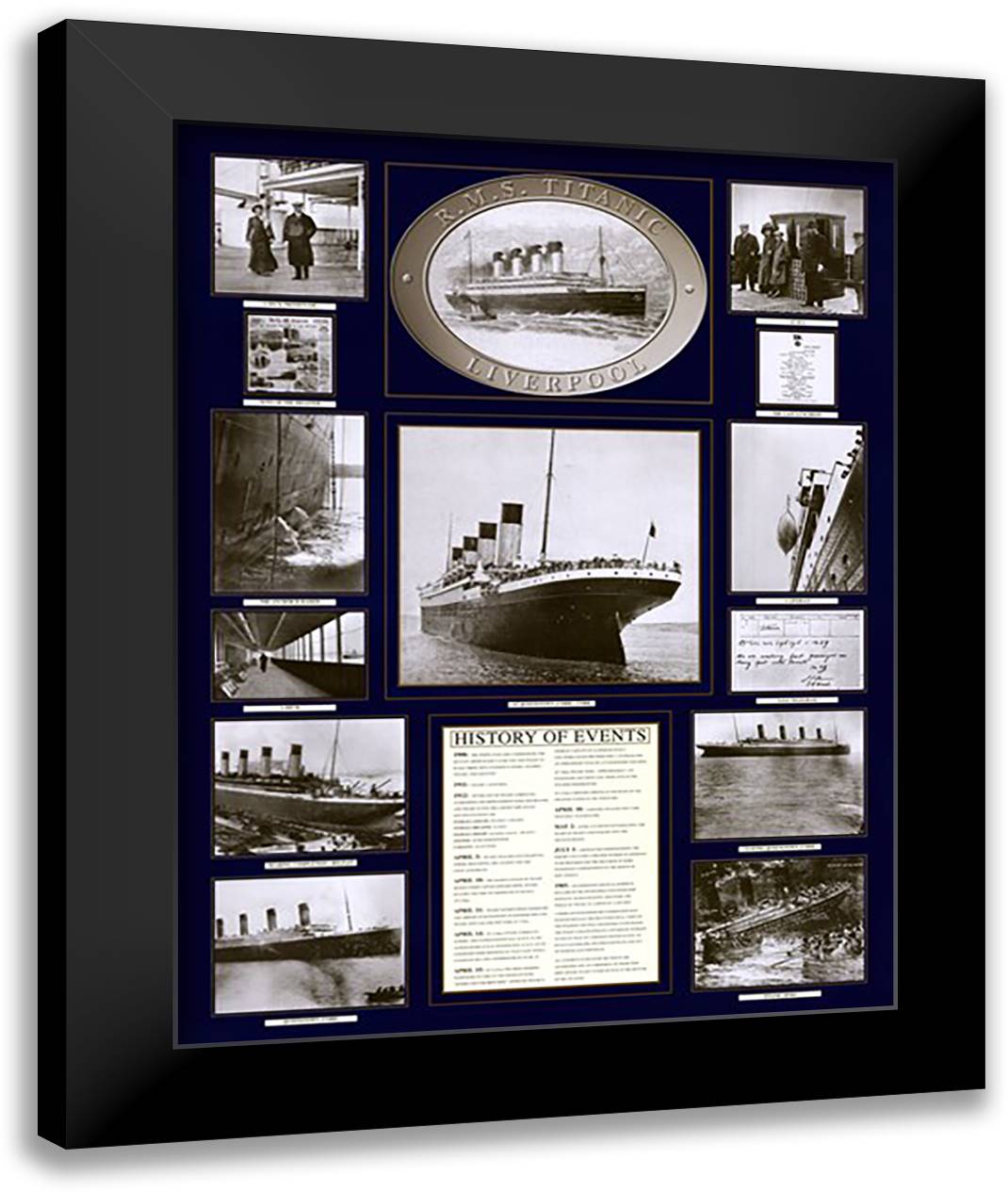 Titanic Poster 28x36 Black Modern Wood Framed Art Print Poster by Browne, Father