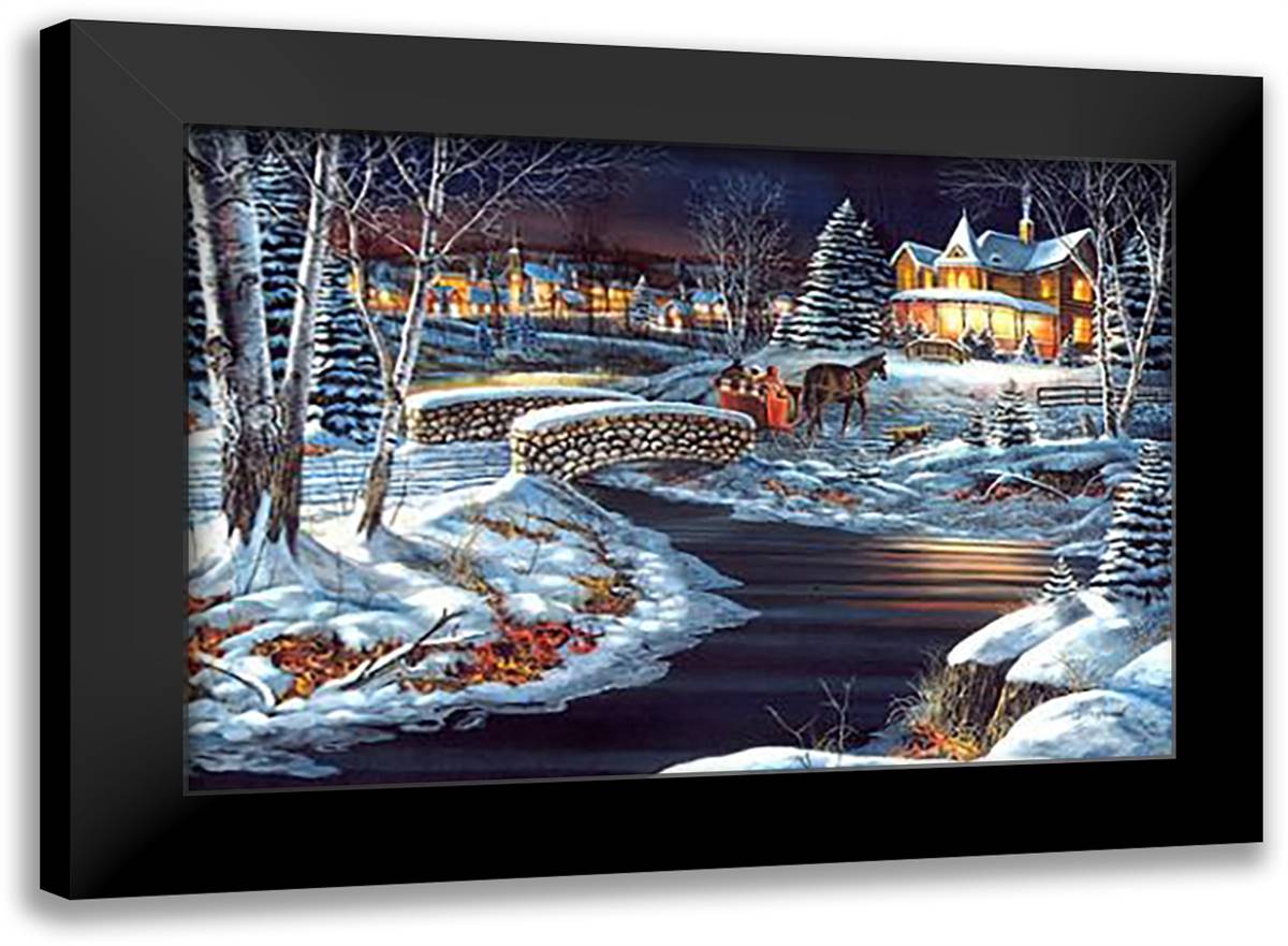Over The River 20x16 Black Modern Wood Framed Art Print Poster by Hansel, Jim