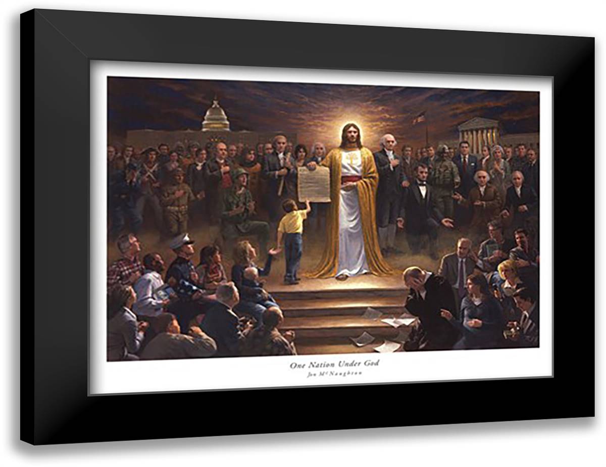One Nation Under God 30x23 Black Modern Wood Framed Art Print Poster by McNaughton, Jon