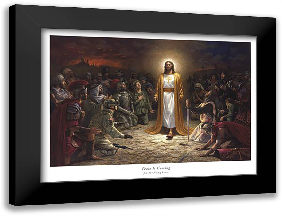 Peace Is Coming 30x23 Black Modern Wood Framed Art Print Poster by McNaughton, Jon