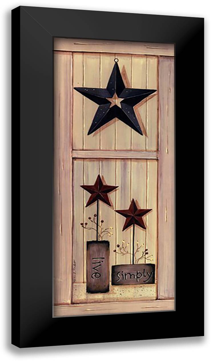 Live Simply 12x24 Black Modern Wood Framed Art Print Poster by Tribett, Karen