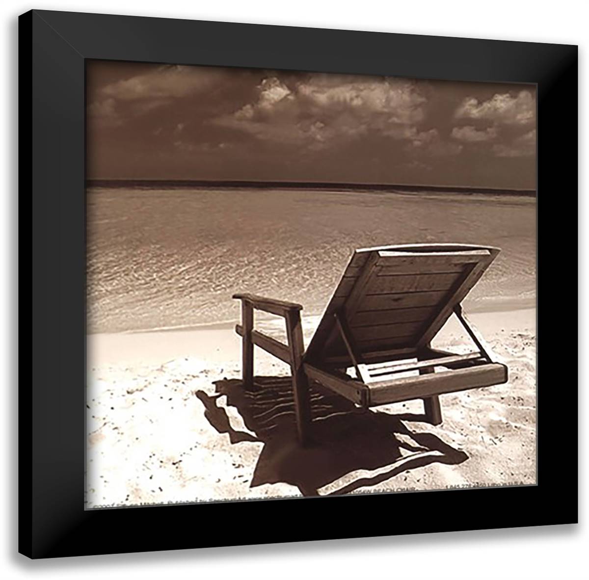 Beach Chair 10x10 Black Modern Wood Framed Art Print Poster by Mitchell, Stephen