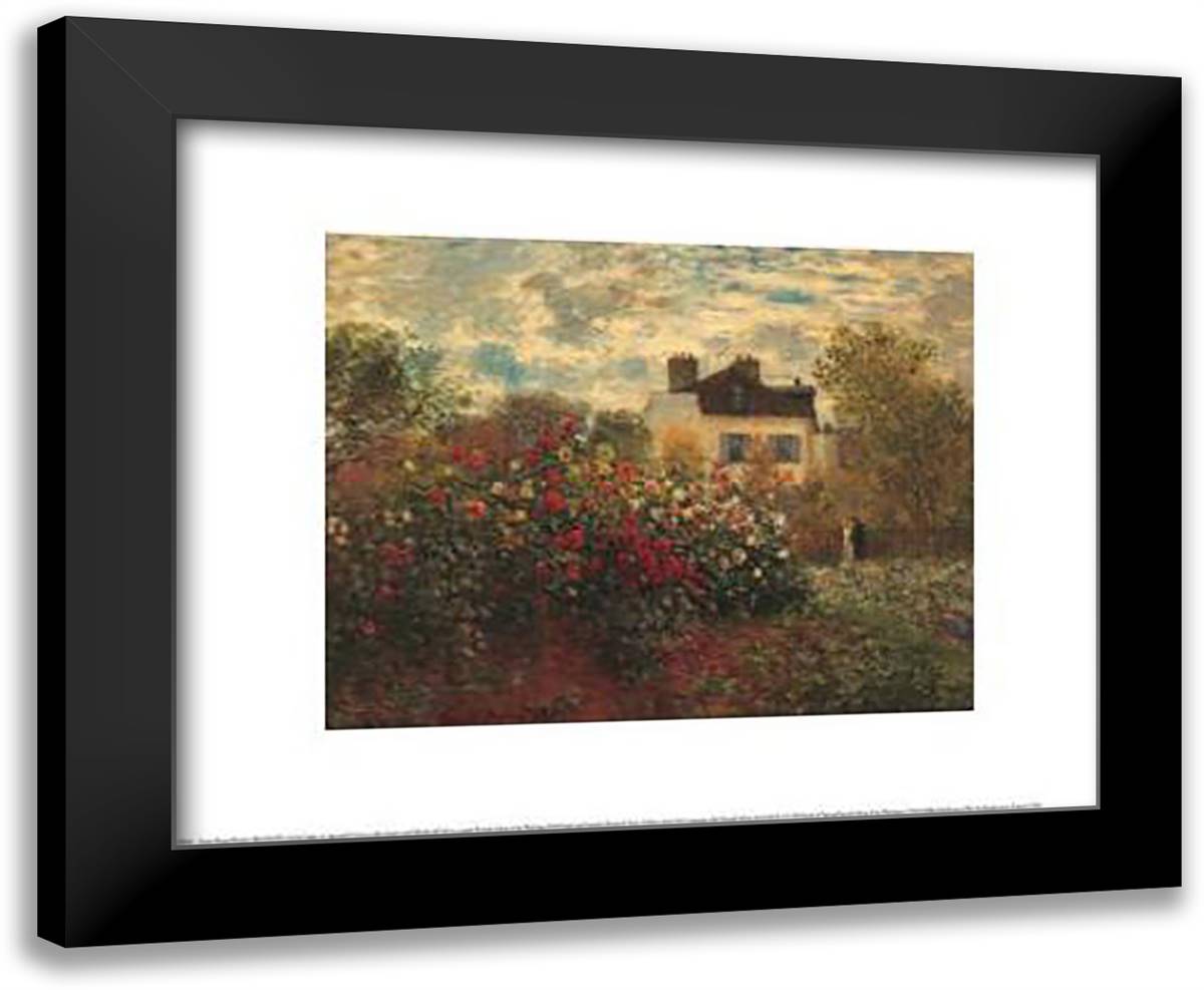 Artist's Garden In Argenteuil 24x20 Black Modern Wood Framed Art Print Poster by Monet, Claude