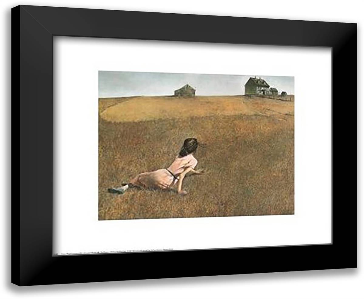 Christina's World 24x20 Black Modern Wood Framed Art Print Poster by Wyeth, Andrew