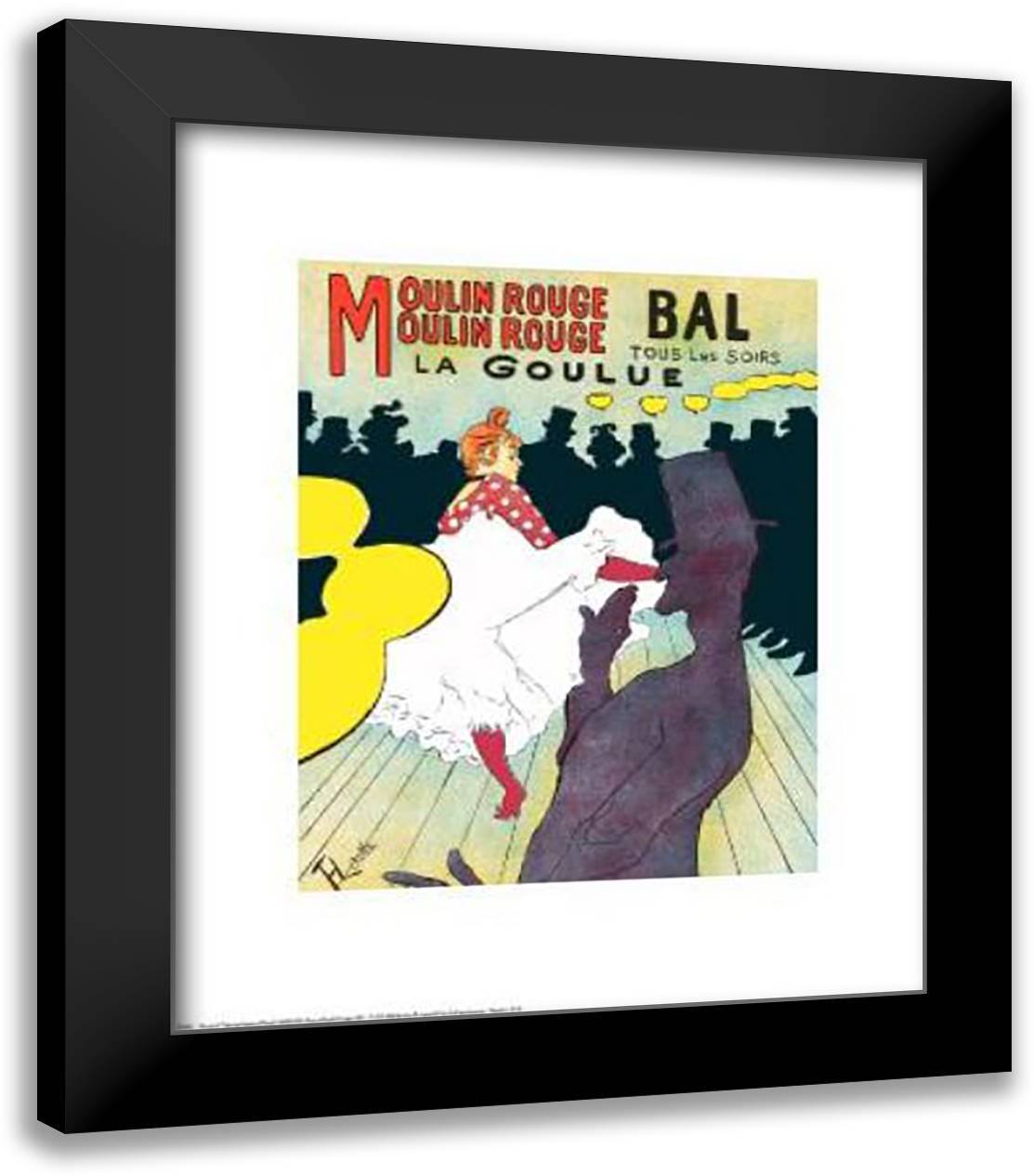 Moulin Rouge 20x24 Black Modern Wood Framed Art Print Poster by Toulouse-Lautrec, Henri de
