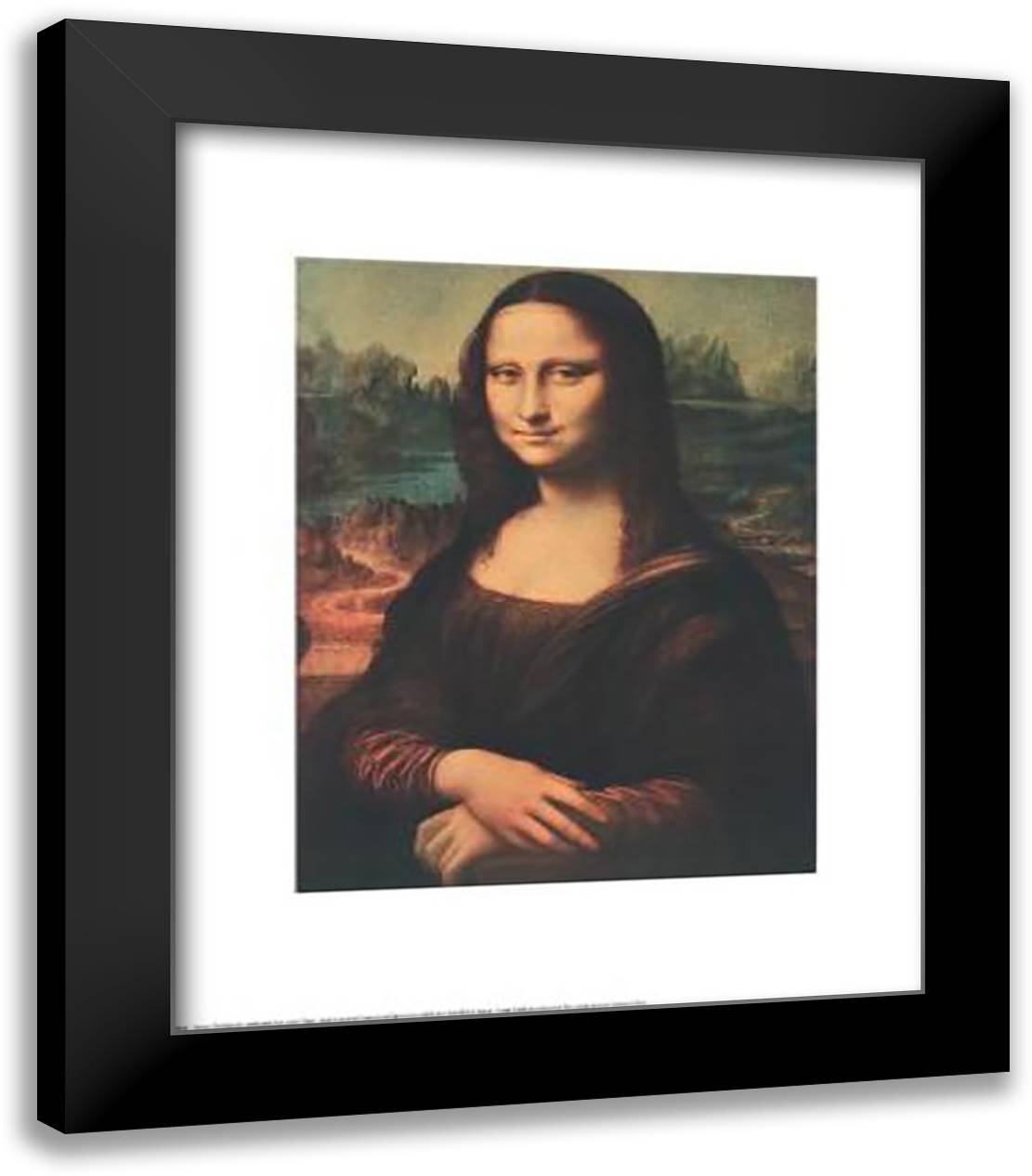 Mona Lisa 20x24 Black Modern Wood Framed Art Print Poster by da Vinci, Leonardo
