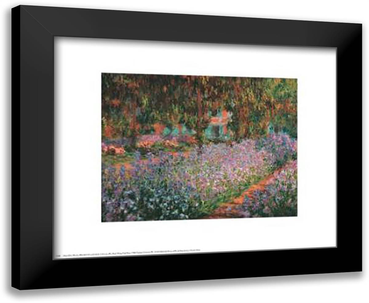 Artist's Garden At Giverny 24x20 Black Modern Wood Framed Art Print Poster by Monet, Claude