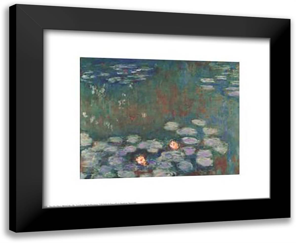 Water Lilies 24x20 Black Modern Wood Framed Art Print Poster by Monet, Claude