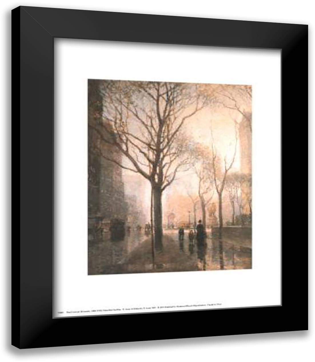 Plaza After The Rain 20x24 Black Modern Wood Framed Art Print Poster by Cornoyer, Paul