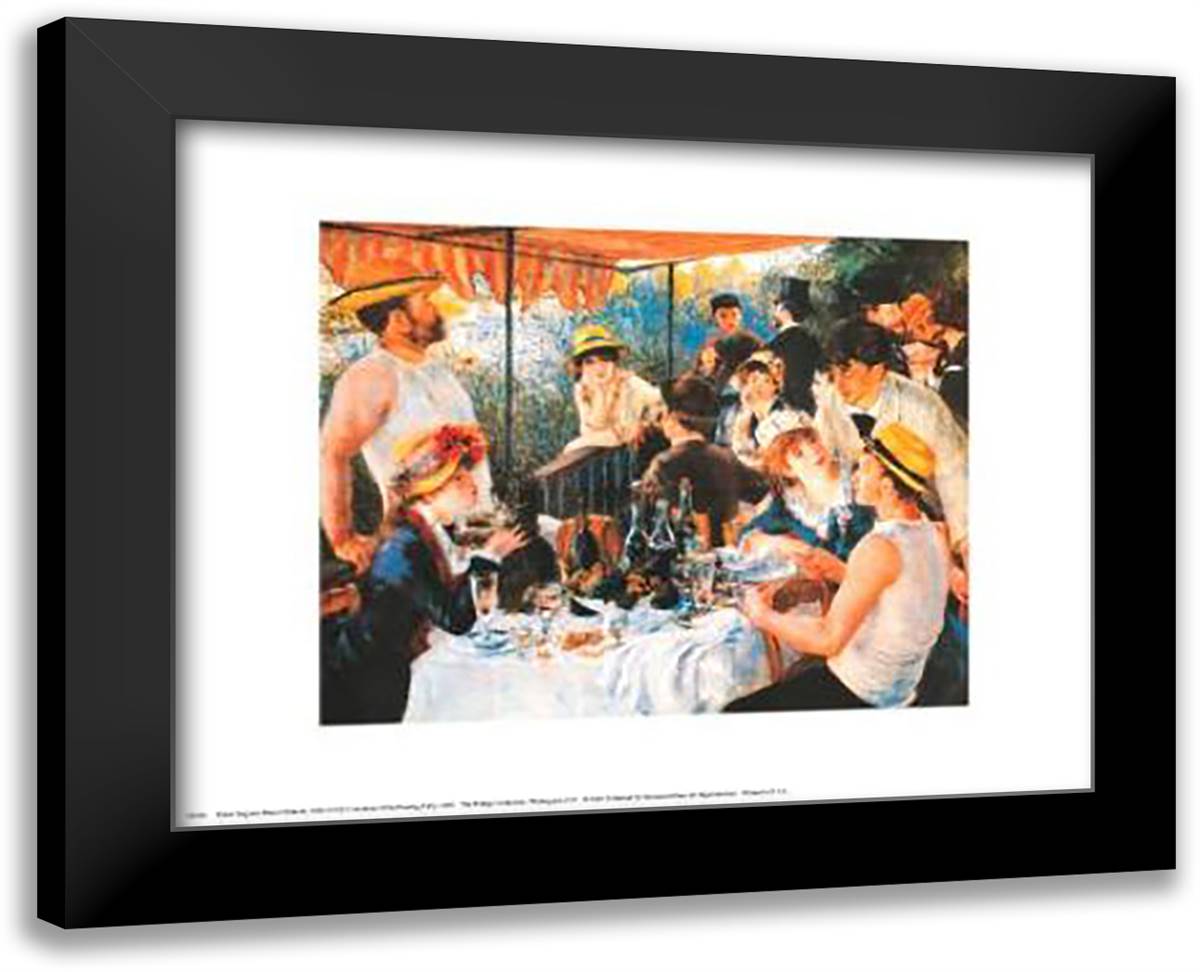 Luncheon Of The Boating Party 24x20 Black Modern Wood Framed Art Print Poster by Renoir, Pierre-Auguste
