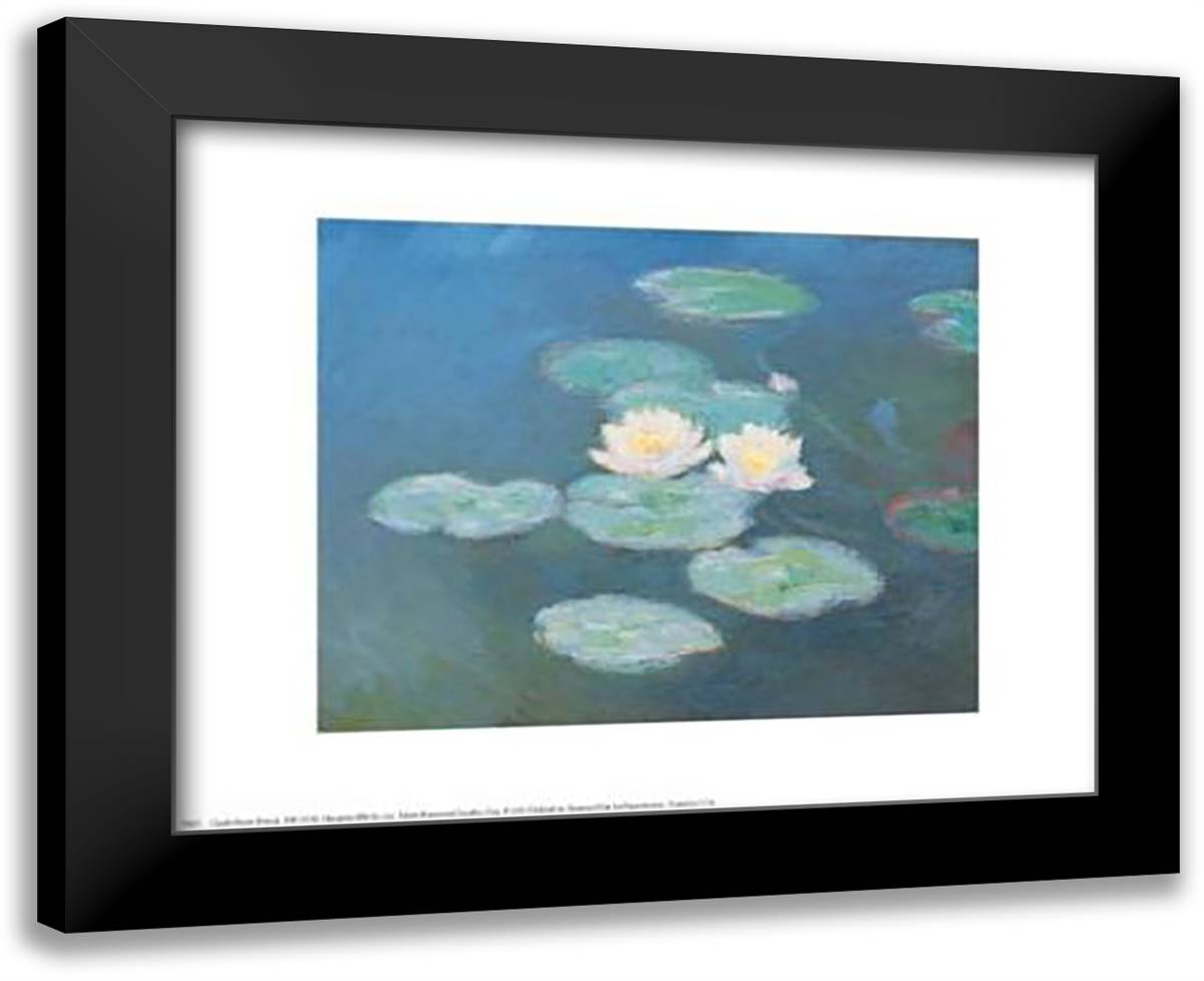 Nympheas Effet Du Soir 18x15 Black Modern Wood Framed Art Print Poster by Monet, Claude
