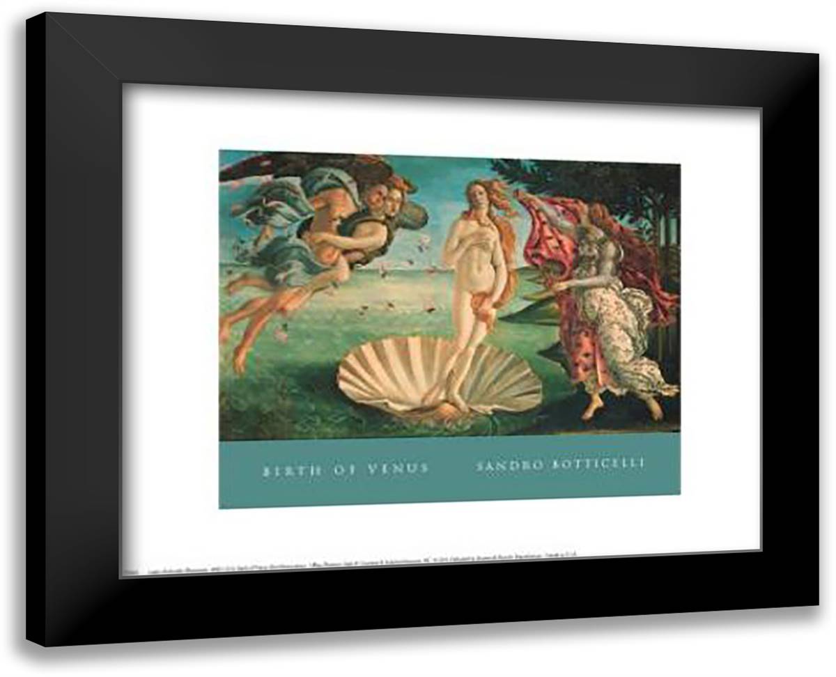 Birth Of Venus 18x15 Black Modern Wood Framed Art Print Poster by Botticelli, Sandro