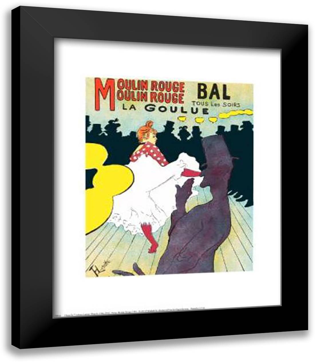 Moulin Rouge 15x18 Black Modern Wood Framed Art Print Poster by Toulouse-Lautrec, Henri de