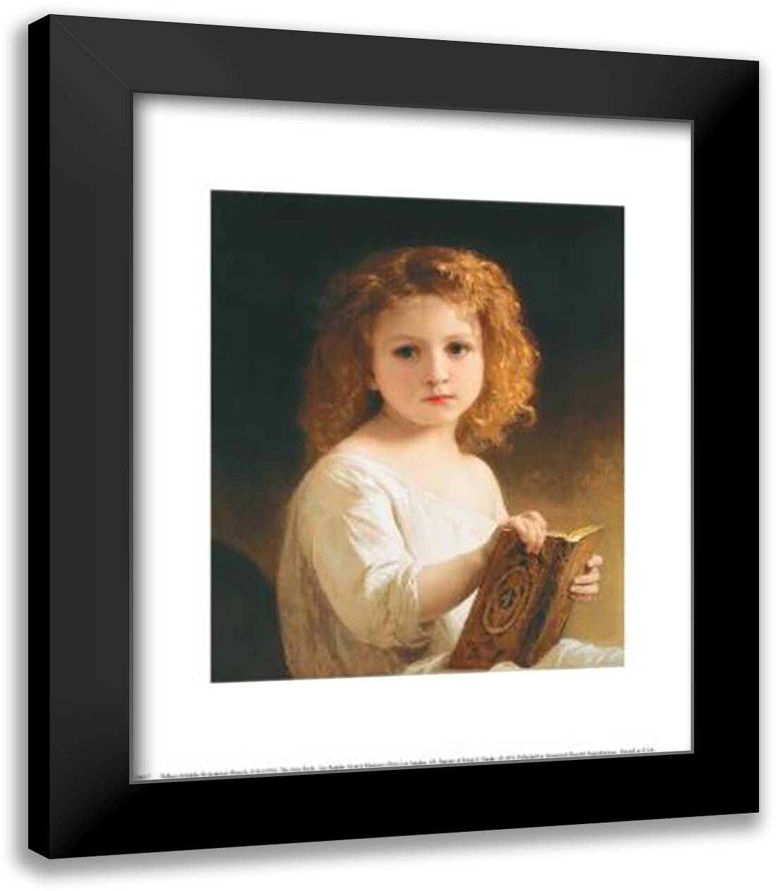 Story Book 15x18 Black Modern Wood Framed Art Print Poster by Bouguereau, William Adolphe