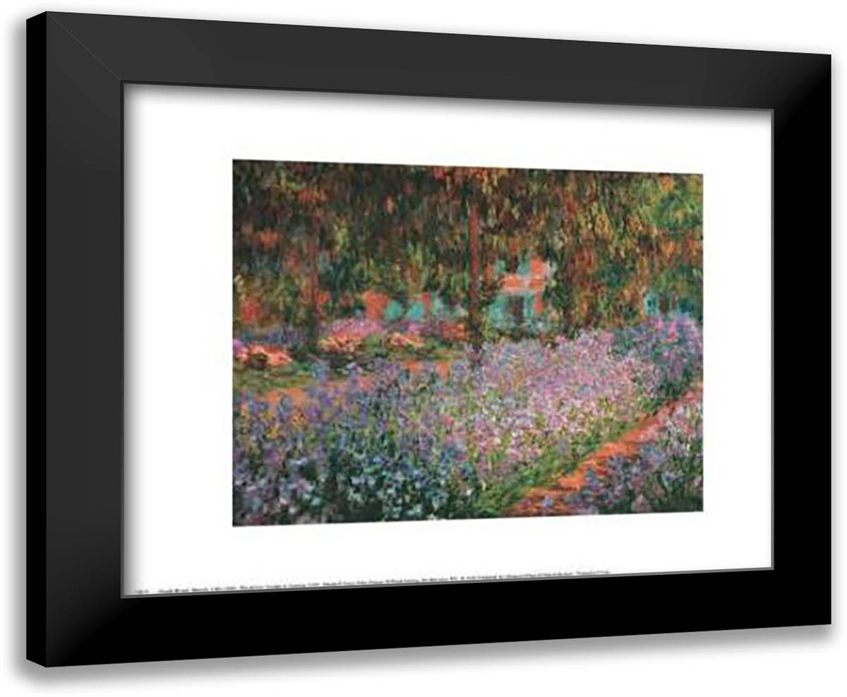 Artist's Garden At Giverny 18x15 Black Modern Wood Framed Art Print Poster by Monet, Claude