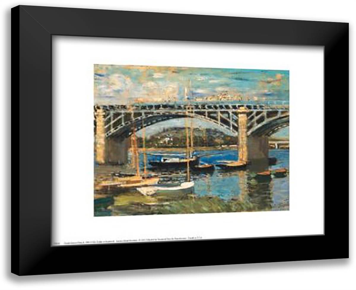 Bridge At Argenteuil 18x15 Black Modern Wood Framed Art Print Poster by Monet, Claude