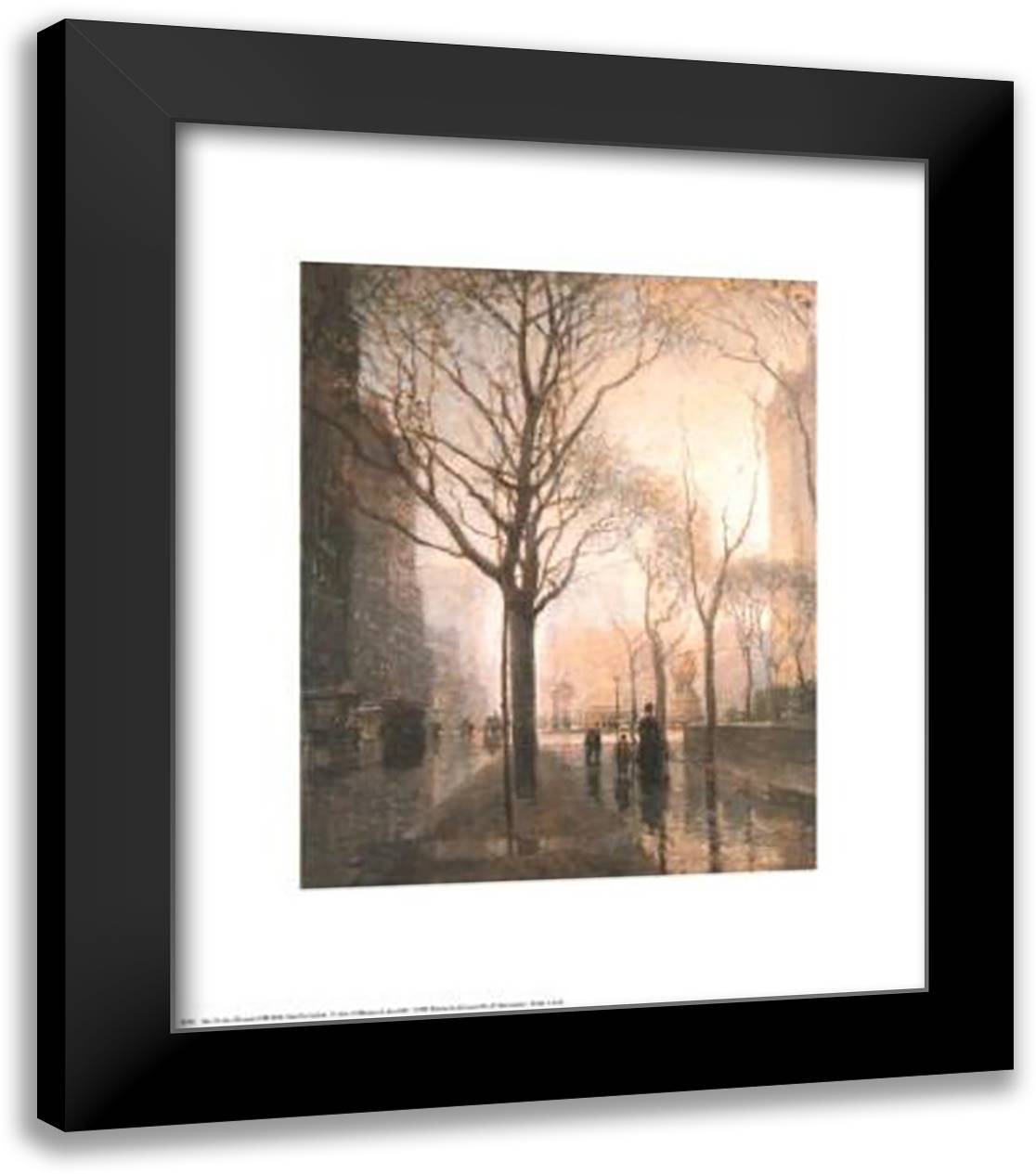 Plaza After The Rain 15x18 Black Modern Wood Framed Art Print Poster by Cornoyer, Paul
