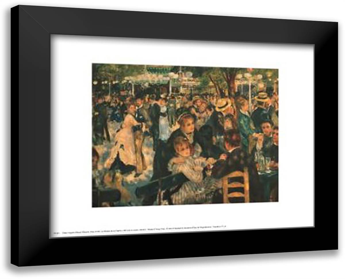 Dance At La Moulin De La Galette 18x15 Black Modern Wood Framed Art Print Poster by Renoir, Pierre-Auguste