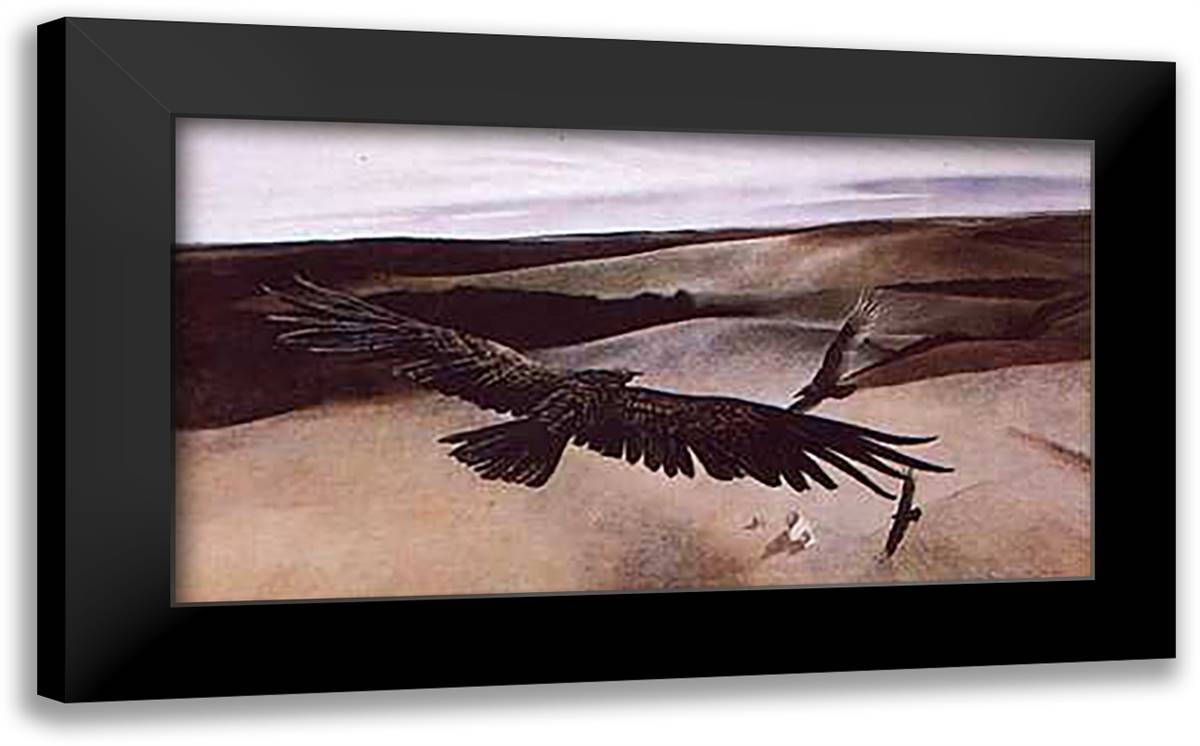 Soaring 33x27 Black Modern Wood Framed Art Print Poster by Wyeth, Andrew