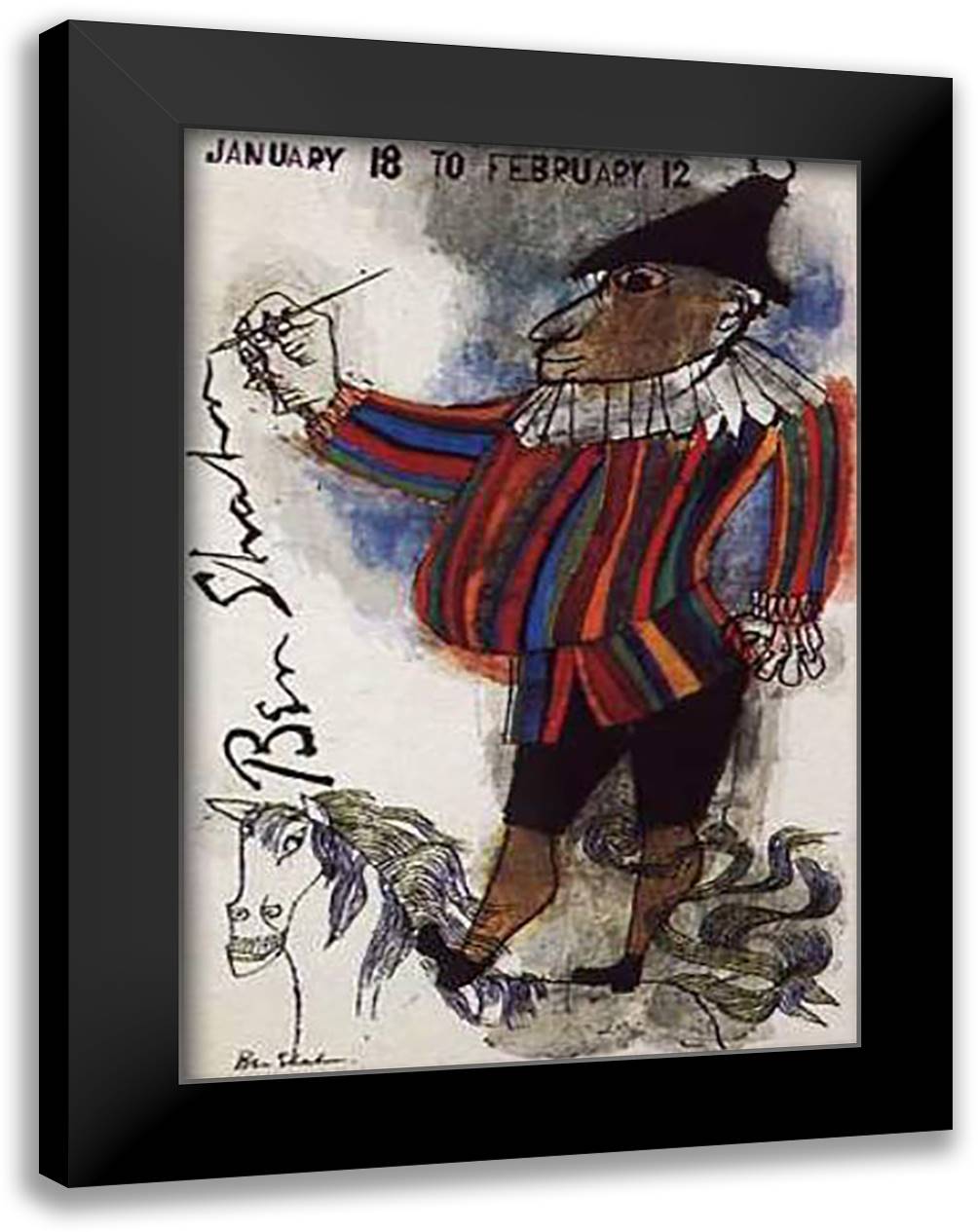 Poster Jan 18 to Feb 12 27x33 Black Modern Wood Framed Art Print Poster by Shahn, Ben