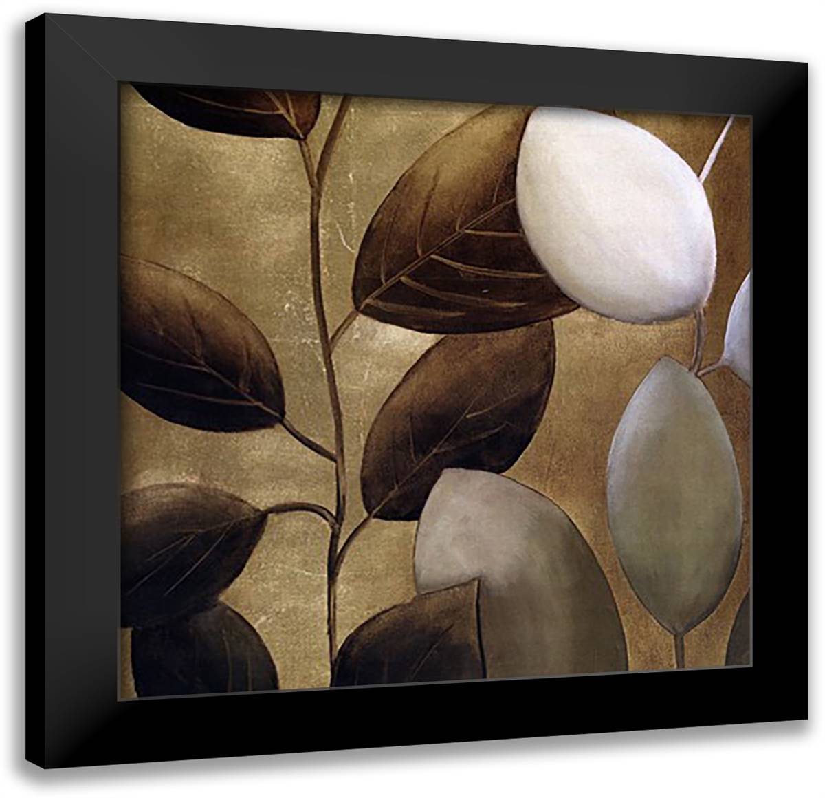 Gold Eco-Chic II 10x10 Black Modern Wood Framed Art Print Poster by Pinto, Patricia