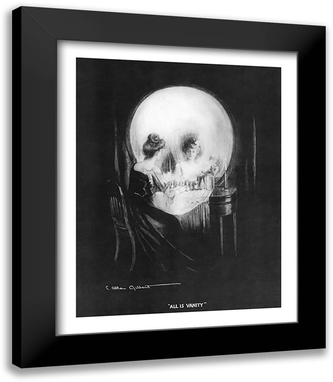 All is Vanity 16x19 Black Modern Wood Framed Art Print Poster by Gilbert, C. Allan