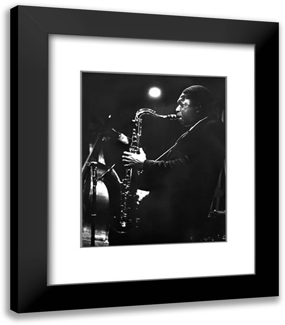 John Coltrane - Signed Open Edition 20x24 Black Modern Wood Framed Art Print Poster by Tanner, Lee