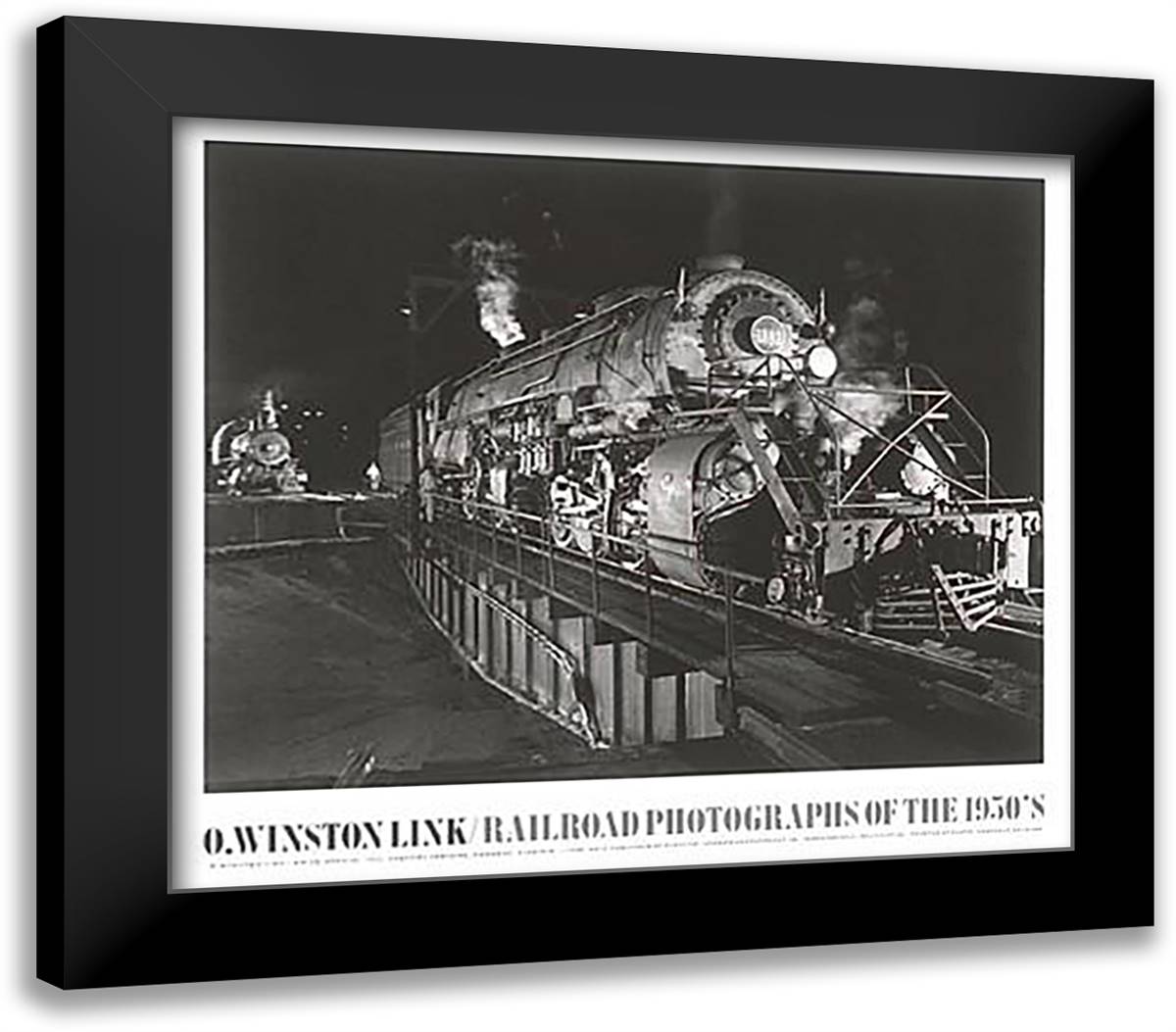 Shaffer's Crossing 32x28 Black Modern Wood Framed Art Print Poster by Link, O. Winston
